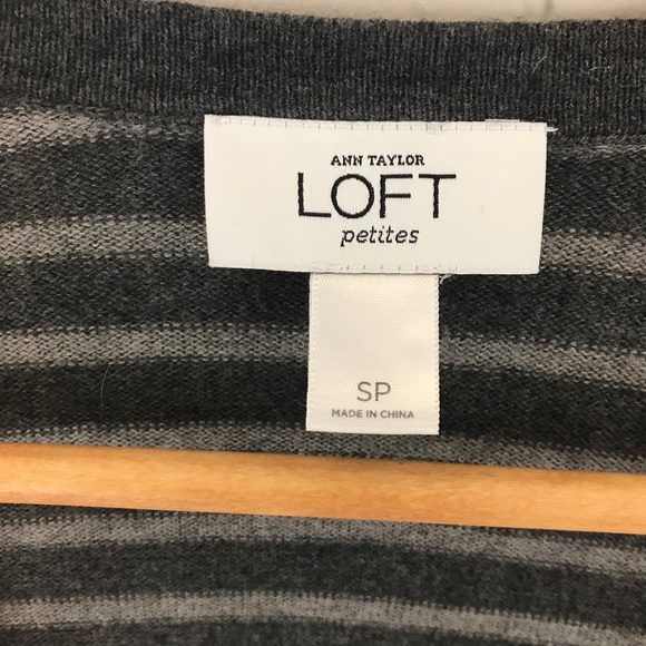 Loft Striped Button Down Cardigan Embellished - Picture 3 of 4